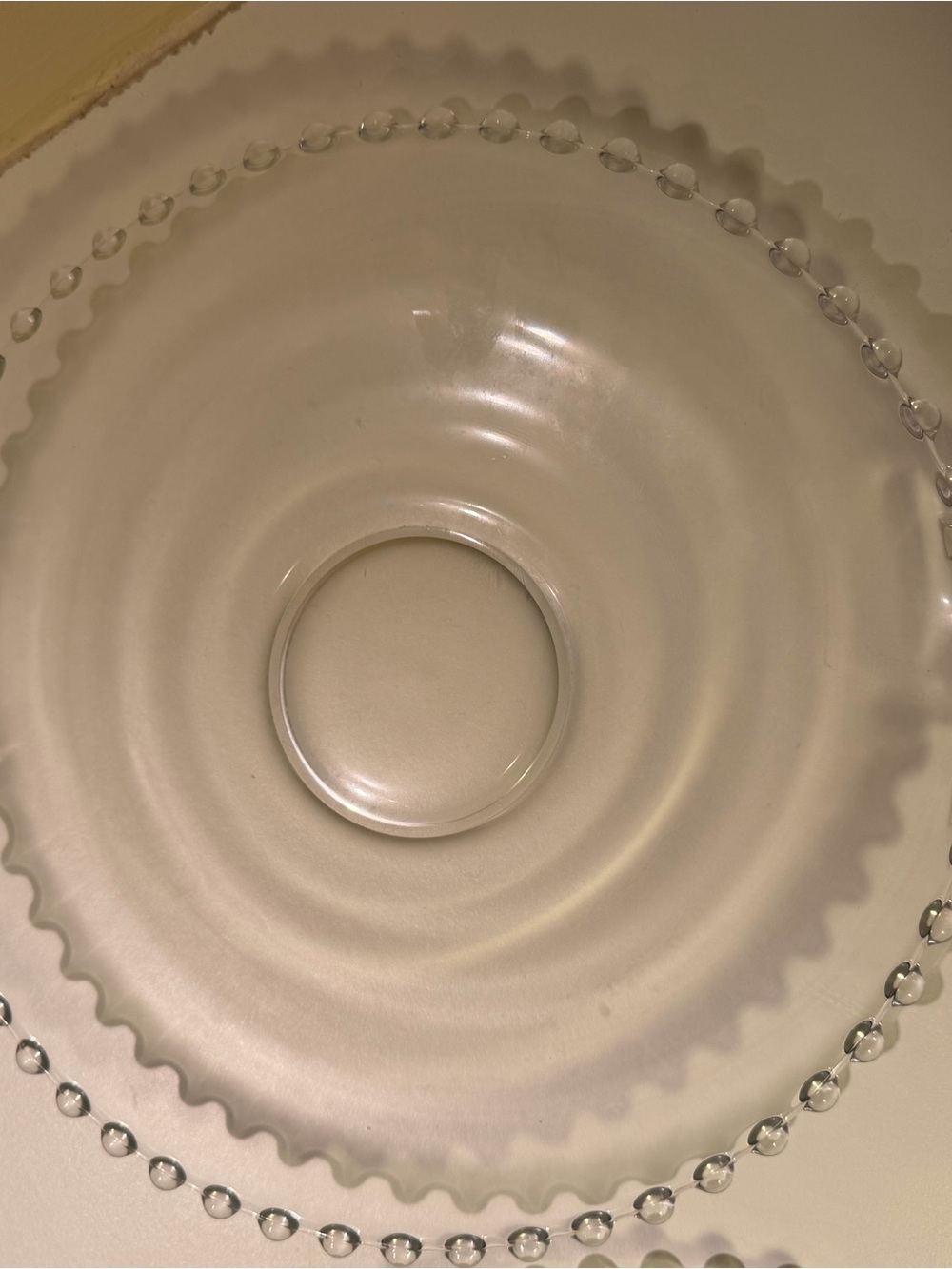 Vintage Imperial Glass Candlewick Round Serving Platter with Handles